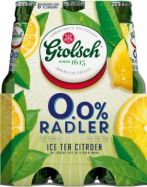 Grolsch 0.0% Radler Ice Tea Citroen set van 6 flesjes á 0,30 liter Grolsch 0.0% Radler Ice Tea Citroen set van 6 flesjes á 0,30 liter